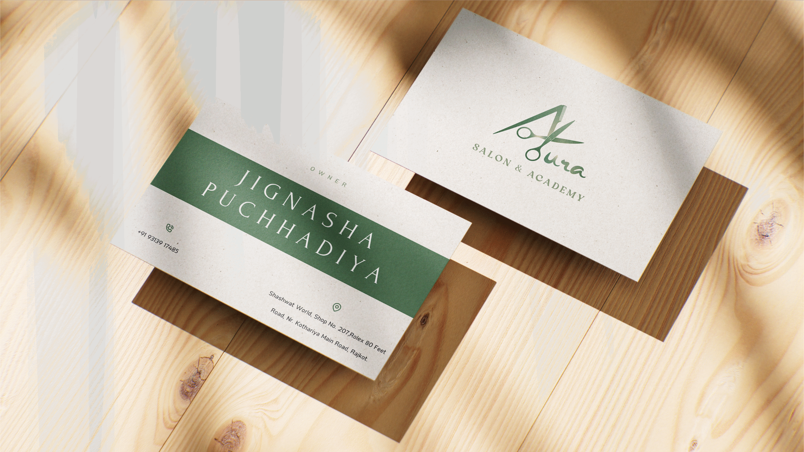 Aura Salon and Academy Business Card