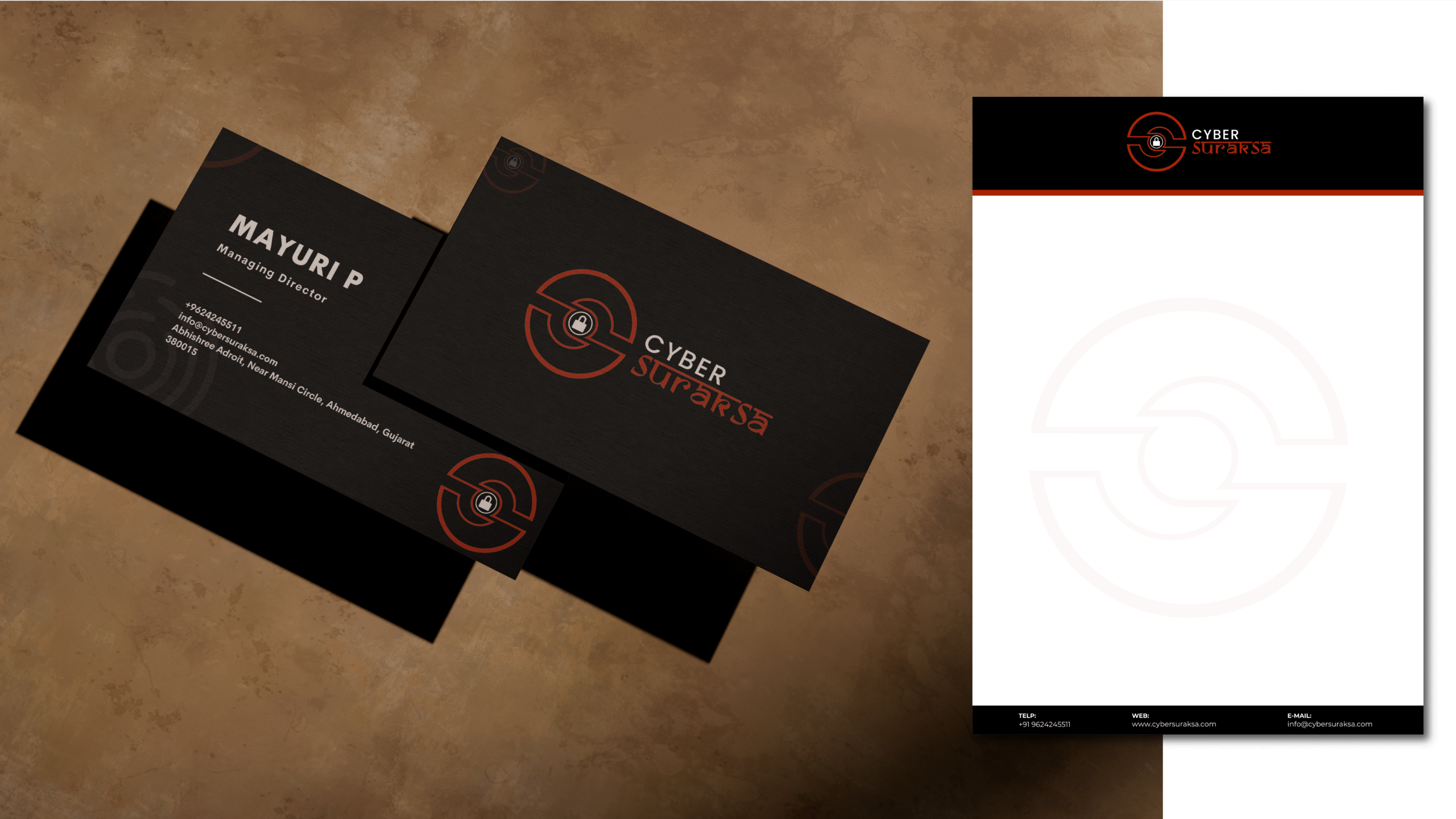 Cyber Suraksa Business Card and Letterhead